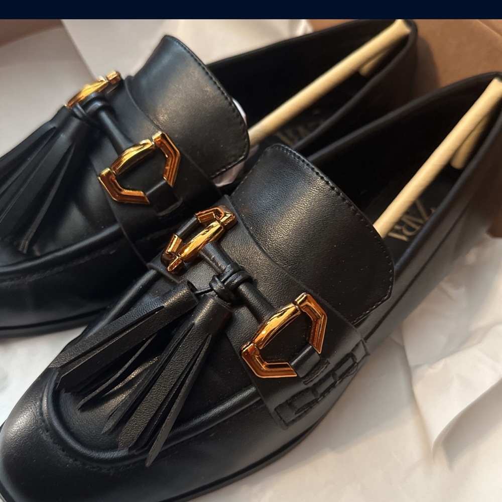 Zara leather moccasins